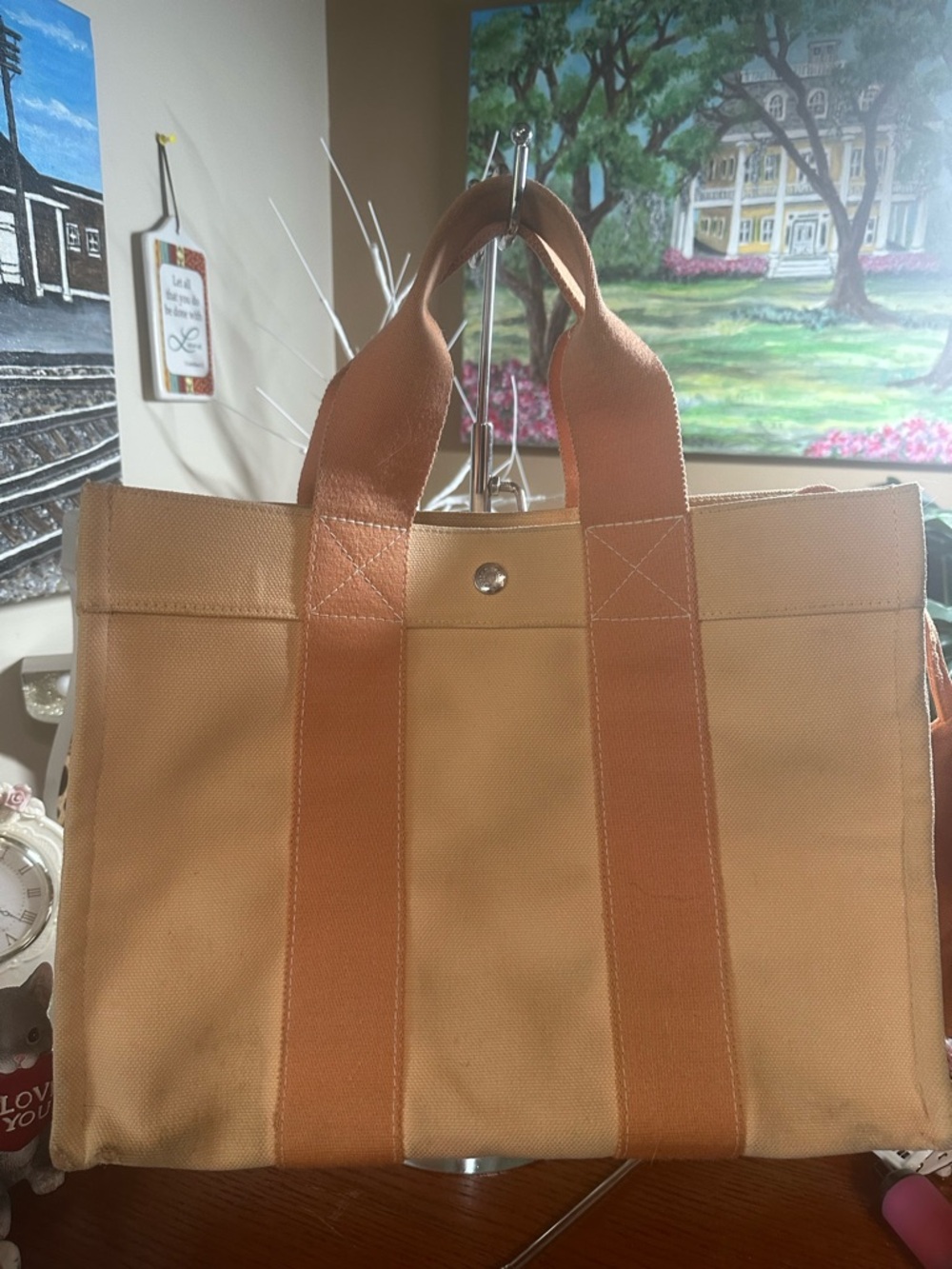 HERMES Bora Bora PM
Orange Canvas Tote Bag